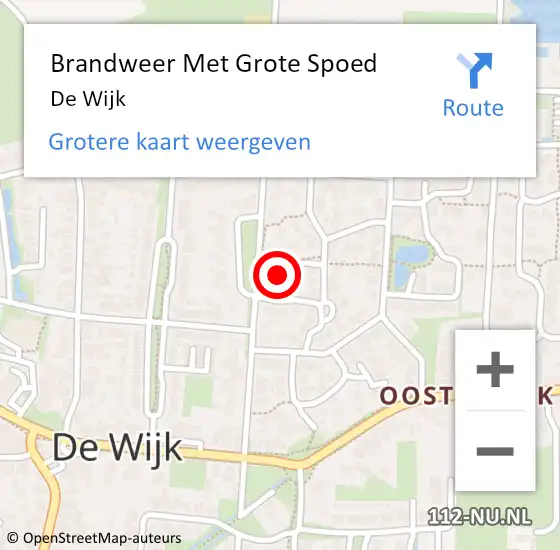 Locatie op kaart van de 112 melding: Brandweer Met Grote Spoed Naar De Wijk op 24 oktober 2020 20:09