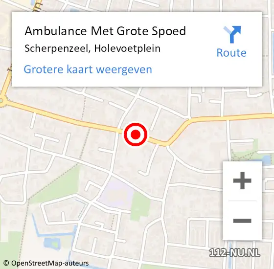 Locatie op kaart van de 112 melding: Ambulance Met Grote Spoed Naar Scherpenzeel, Holevoetplein op 24 oktober 2020 21:08