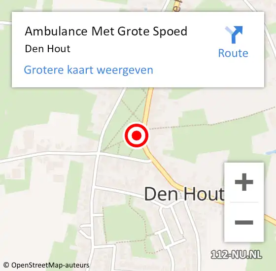Locatie op kaart van de 112 melding: Ambulance Met Grote Spoed Naar Den Hout op 24 oktober 2020 23:45