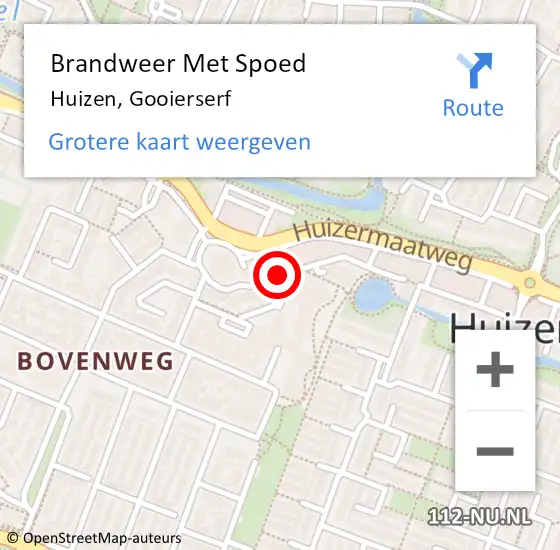 Locatie op kaart van de 112 melding: Brandweer Met Spoed Naar Huizen, Gooierserf op 25 oktober 2020 02:26