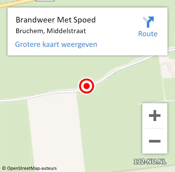 Locatie op kaart van de 112 melding: Brandweer Met Spoed Naar Bruchem, Middelstraat op 25 oktober 2020 02:46