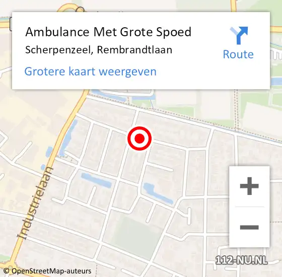 Locatie op kaart van de 112 melding: Ambulance Met Grote Spoed Naar Scherpenzeel, Rembrandtlaan op 25 oktober 2020 09:25