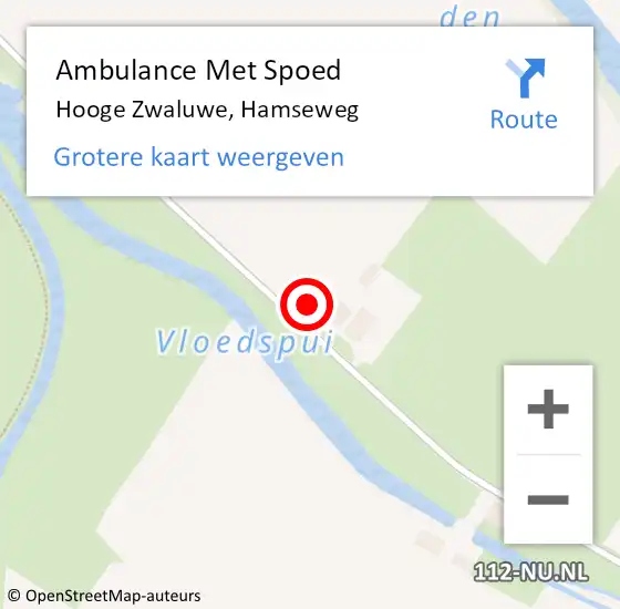 Locatie op kaart van de 112 melding: Ambulance Met Spoed Naar Hooge Zwaluwe, Hamseweg op 22 mei 2014 18:29