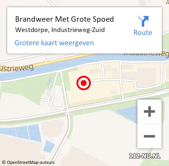 Locatie op kaart van de 112 melding: Brandweer Met Grote Spoed Naar Westdorpe, Industrieweg-Zuid op 22 mei 2014 18:31