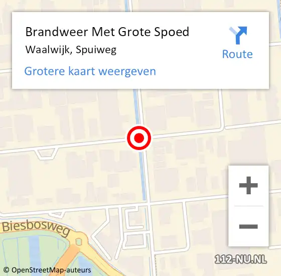 Locatie op kaart van de 112 melding: Brandweer Met Grote Spoed Naar Waalwijk, Spuiweg op 25 oktober 2020 15:25