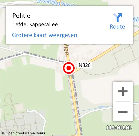 Locatie op kaart van de 112 melding: Politie Eefde, Kapperallee op 25 oktober 2020 15:43