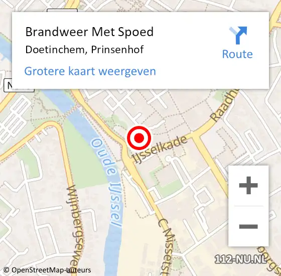 Locatie op kaart van de 112 melding: Brandweer Met Spoed Naar Doetinchem, Prinsenhof op 2 oktober 2013 18:47