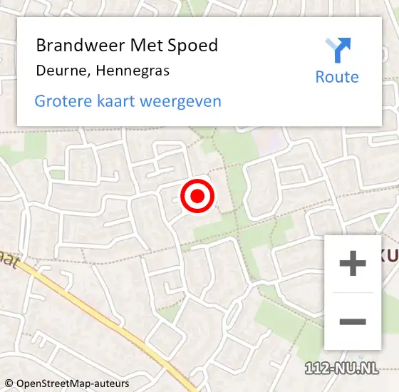 Locatie op kaart van de 112 melding: Brandweer Met Spoed Naar Deurne, Hennegras op 25 oktober 2020 16:15