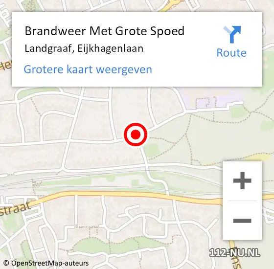 Locatie op kaart van de 112 melding: Brandweer Met Grote Spoed Naar Landgraaf, Eijkhagenlaan op 25 oktober 2020 19:35