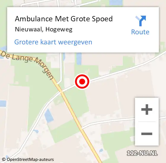 Locatie op kaart van de 112 melding: Ambulance Met Grote Spoed Naar Nieuwaal, Hogeweg op 25 oktober 2020 19:36