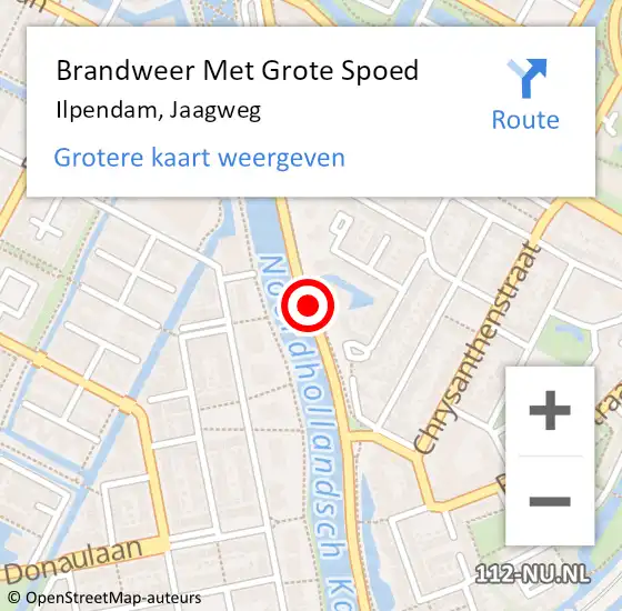 Locatie op kaart van de 112 melding: Brandweer Met Grote Spoed Naar Ilpendam, Jaagweg op 25 oktober 2020 20:50