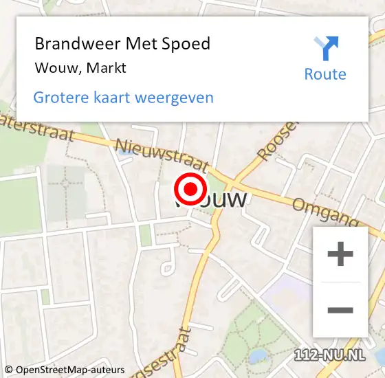 Locatie op kaart van de 112 melding: Brandweer Met Spoed Naar Wouw, Markt op 22 mei 2014 19:30