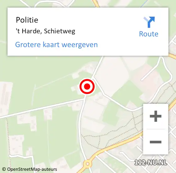 Locatie op kaart van de 112 melding: Politie 't Harde, Schietweg op 26 oktober 2020 07:30