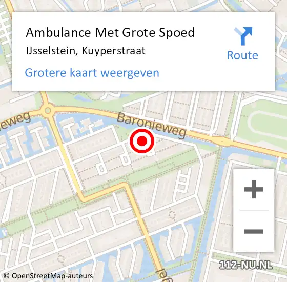 Locatie op kaart van de 112 melding: Ambulance Met Grote Spoed Naar IJsselstein, Kuyperstraat op 22 mei 2014 20:13