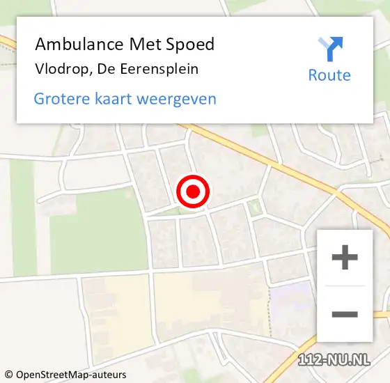 Locatie op kaart van de 112 melding: Ambulance Met Spoed Naar Vlodrop, De Eerensplein op 22 mei 2014 20:41