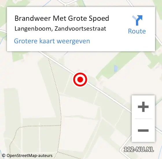 Locatie op kaart van de 112 melding: Brandweer Met Grote Spoed Naar Langenboom, Zandvoortsestraat op 26 oktober 2020 12:50