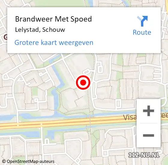 Locatie op kaart van de 112 melding: Brandweer Met Spoed Naar Lelystad, Schouw op 26 oktober 2020 17:27