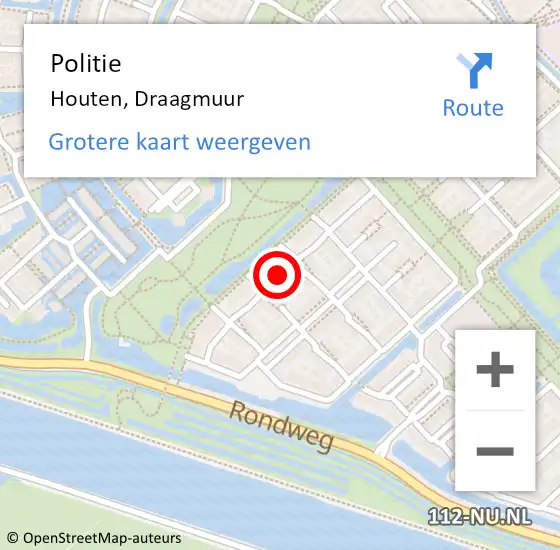 Locatie op kaart van de 112 melding: Politie Houten, Draagmuur op 26 oktober 2020 21:22