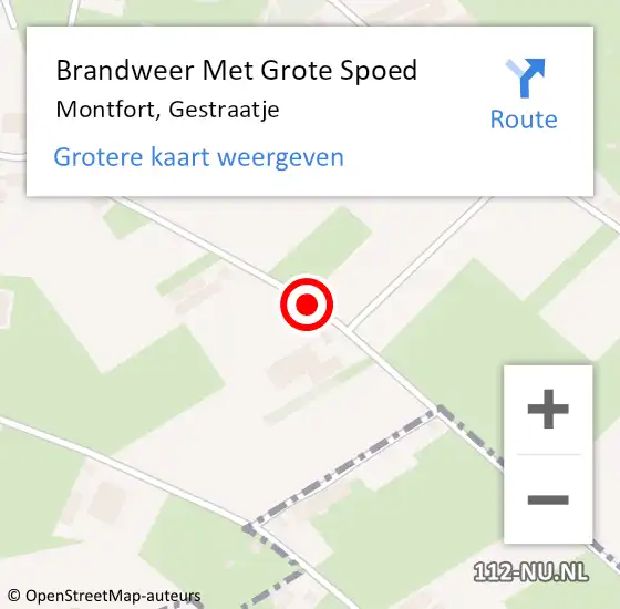 Locatie op kaart van de 112 melding: Brandweer Met Grote Spoed Naar Montfort, Gestraatje op 27 oktober 2020 01:51