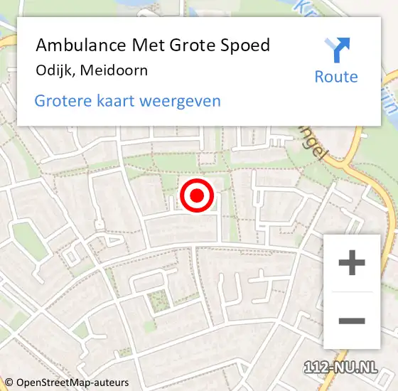 Locatie op kaart van de 112 melding: Ambulance Met Grote Spoed Naar Odijk, Meidoorn op 8 september 2013 09:31