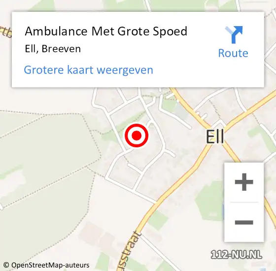 Locatie op kaart van de 112 melding: Ambulance Met Grote Spoed Naar Ell, Breeven op 22 mei 2014 22:37