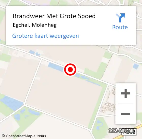 Locatie op kaart van de 112 melding: Brandweer Met Grote Spoed Naar Egchel, Molenheg op 27 oktober 2020 07:59