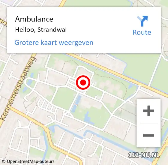 Locatie op kaart van de 112 melding: Ambulance Heiloo, Strandwal op 27 oktober 2020 09:43