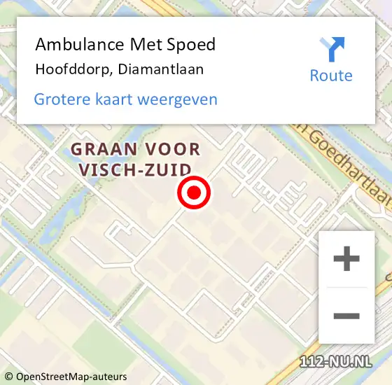 Locatie op kaart van de 112 melding: Ambulance Met Spoed Naar Hoofddorp, Diamantlaan op 27 oktober 2020 12:47