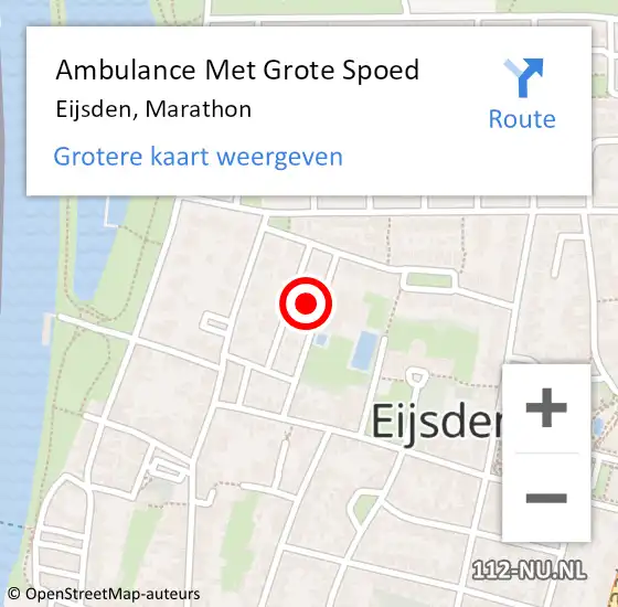 Locatie op kaart van de 112 melding: Ambulance Met Grote Spoed Naar Eijsden, Marathon op 22 mei 2014 23:54