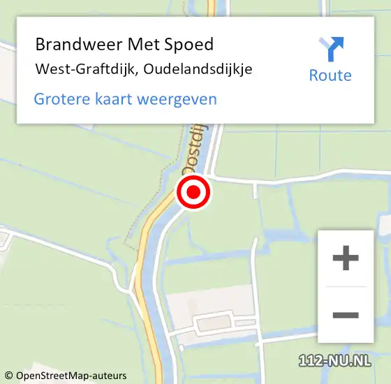 Locatie op kaart van de 112 melding: Brandweer Met Spoed Naar West-Graftdijk, Oudelandsdijkje op 27 oktober 2020 14:21