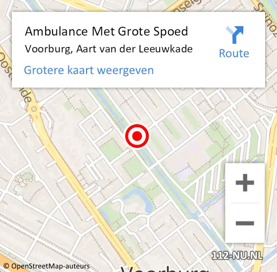 Locatie op kaart van de 112 melding: Ambulance Met Grote Spoed Naar Voorburg, Aart van der Leeuwkade op 27 oktober 2020 14:46