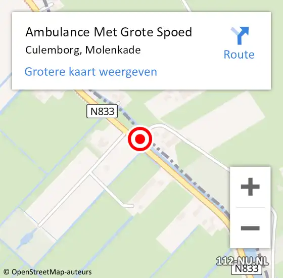 Locatie op kaart van de 112 melding: Ambulance Met Grote Spoed Naar Culemborg, Molenkade op 27 oktober 2020 16:08