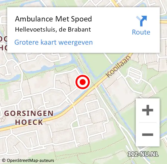 Locatie op kaart van de 112 melding: Ambulance Met Spoed Naar Hellevoetsluis, de Brabant op 27 oktober 2020 16:44
