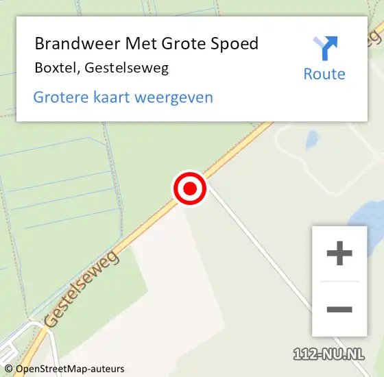 Locatie op kaart van de 112 melding: Brandweer Met Grote Spoed Naar Boxtel, Gestelseweg op 27 oktober 2020 17:34