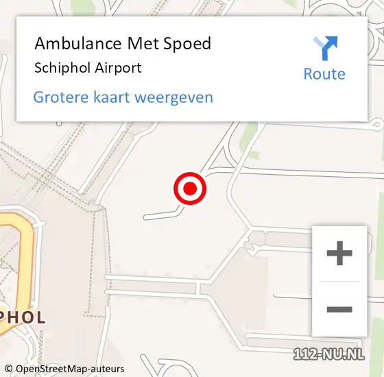 Locatie op kaart van de 112 melding: Ambulance Met Spoed Naar Schiphol Airport op 27 oktober 2020 22:38