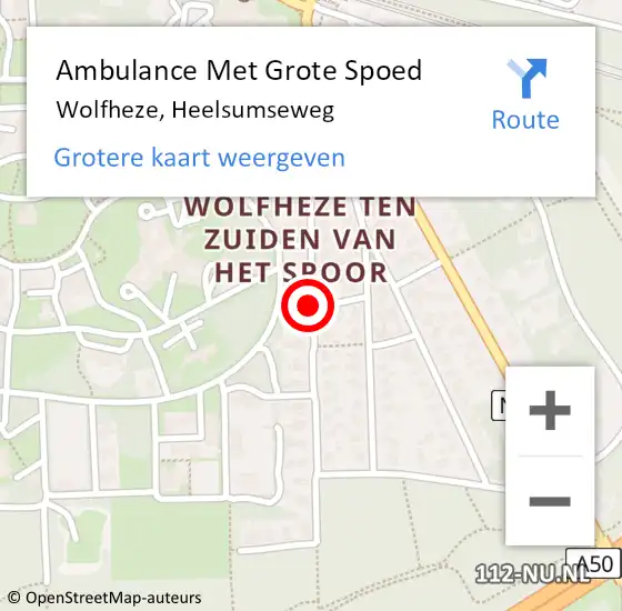 Locatie op kaart van de 112 melding: Ambulance Met Grote Spoed Naar Wolfheze, Heelsumseweg op 27 oktober 2020 23:16