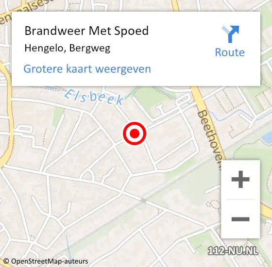 Locatie op kaart van de 112 melding: Brandweer Met Spoed Naar Hengelo, Bergweg op 27 oktober 2020 23:46