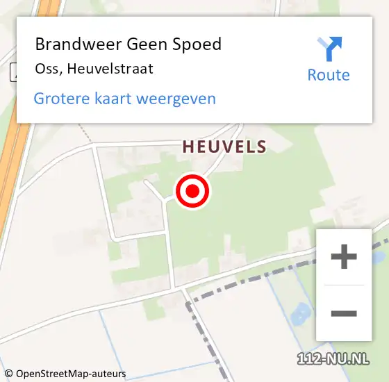 Locatie op kaart van de 112 melding: Brandweer Geen Spoed Naar Oss, Heuvelstraat op 28 oktober 2020 00:03