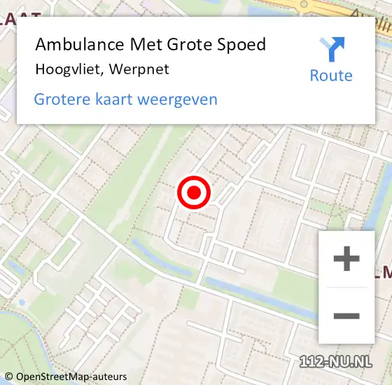 Locatie op kaart van de 112 melding: Ambulance Met Grote Spoed Naar Hoogvliet, Werpnet op 28 oktober 2020 06:32