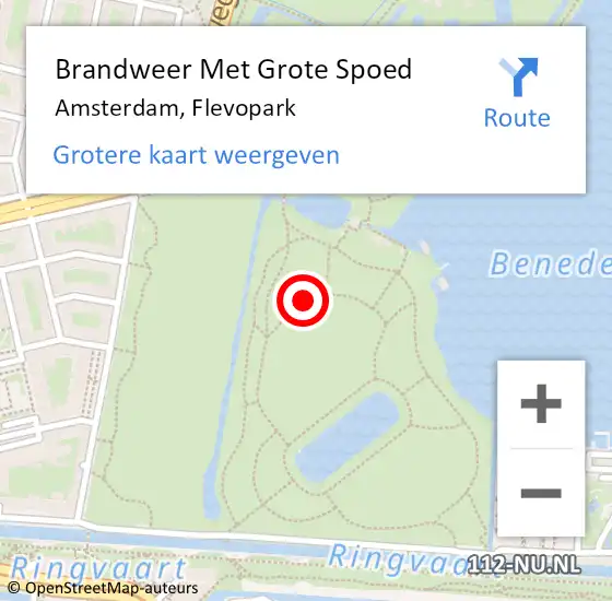 Locatie op kaart van de 112 melding: Brandweer Met Grote Spoed Naar Amsterdam, Flevopark op 28 oktober 2020 13:07