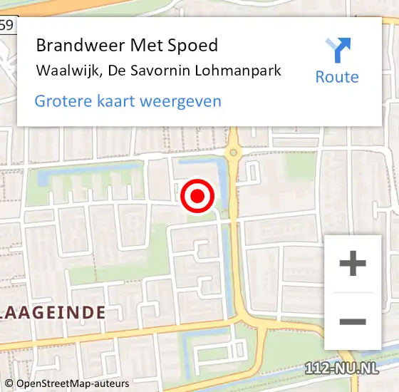 Locatie op kaart van de 112 melding: Brandweer Met Spoed Naar Waalwijk, De Savornin Lohmanpark op 28 oktober 2020 13:13