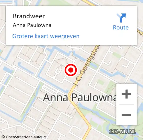 Locatie op kaart van de 112 melding: Brandweer Anna Paulowna op 28 oktober 2020 13:32