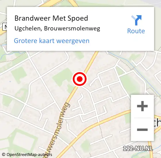 Locatie op kaart van de 112 melding: Brandweer Met Spoed Naar Ugchelen, Brouwersmolenweg op 28 oktober 2020 13:57