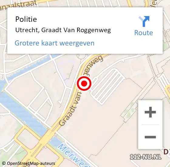 Locatie op kaart van de 112 melding: Politie Utrecht, Graadt Van Roggenweg op 28 oktober 2020 14:13
