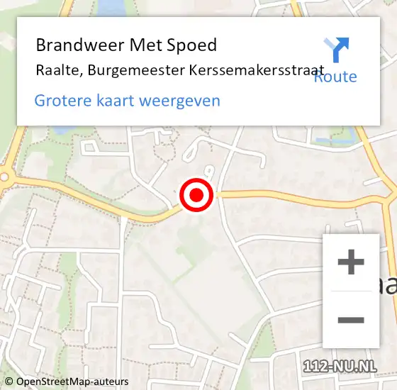 Locatie op kaart van de 112 melding: Brandweer Met Spoed Naar Raalte, Burg Kerssemakersstraat op 1 november 2020 14:04