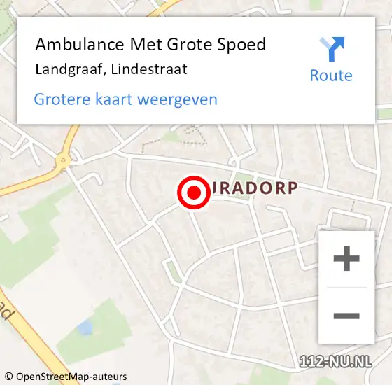 Locatie op kaart van de 112 melding: Ambulance Met Grote Spoed Naar Landgraaf, Lindestraat op 23 mei 2014 06:47