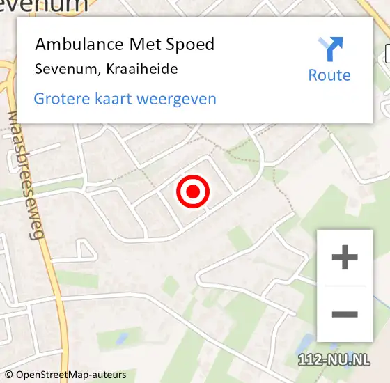 Locatie op kaart van de 112 melding: Ambulance Met Spoed Naar Sevenum, Kraaiheide op 23 mei 2014 07:01