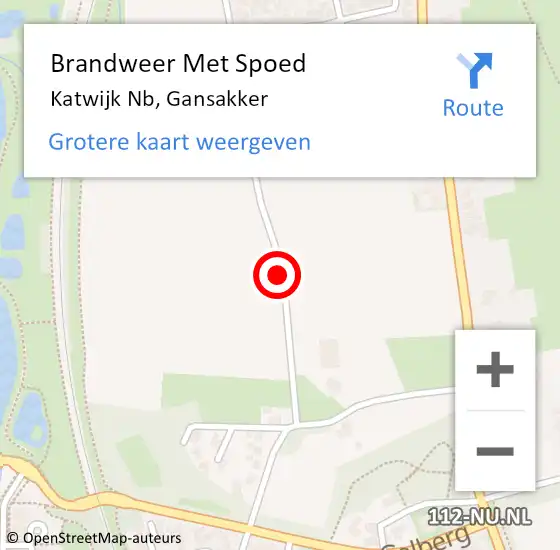 Locatie op kaart van de 112 melding: Brandweer Met Spoed Naar Katwijk Nb, Gansakker op 1 november 2020 17:32