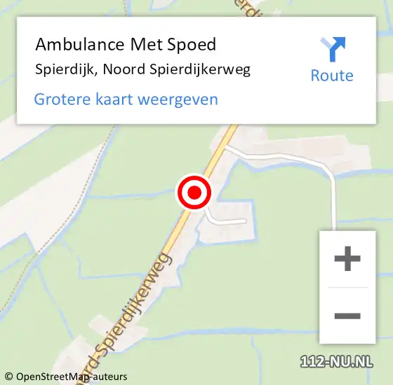 Locatie op kaart van de 112 melding: Ambulance Met Spoed Naar Spierdijk, Noord Spierdijkerweg op 1 november 2020 22:43