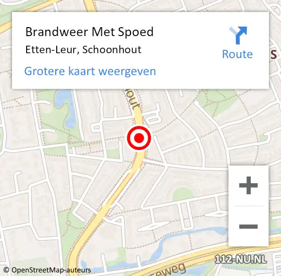 Locatie op kaart van de 112 melding: Brandweer Met Spoed Naar Etten-Leur, Schoonhout op 1 november 2020 23:10
